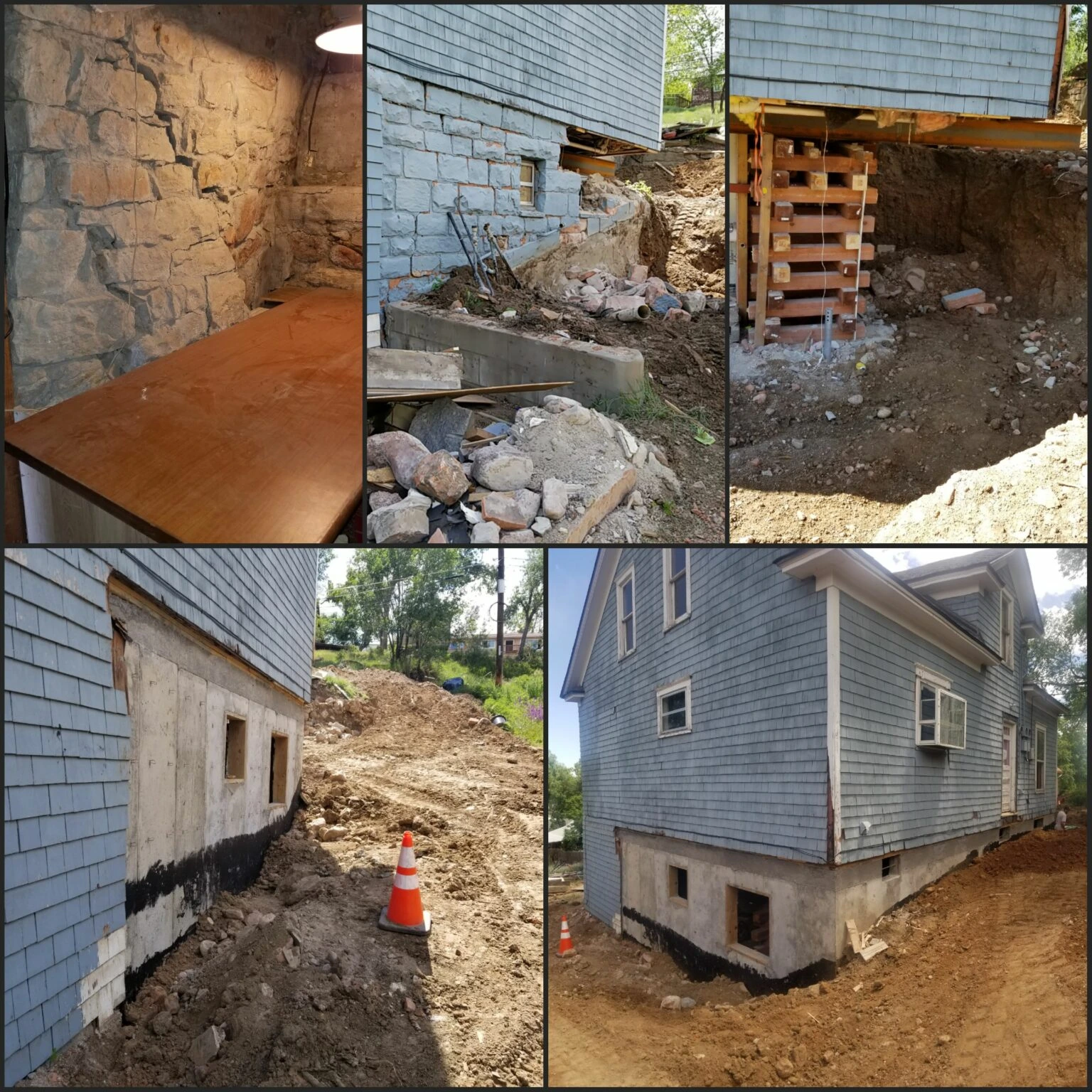 Foundation replacement project with excavation and new concrete